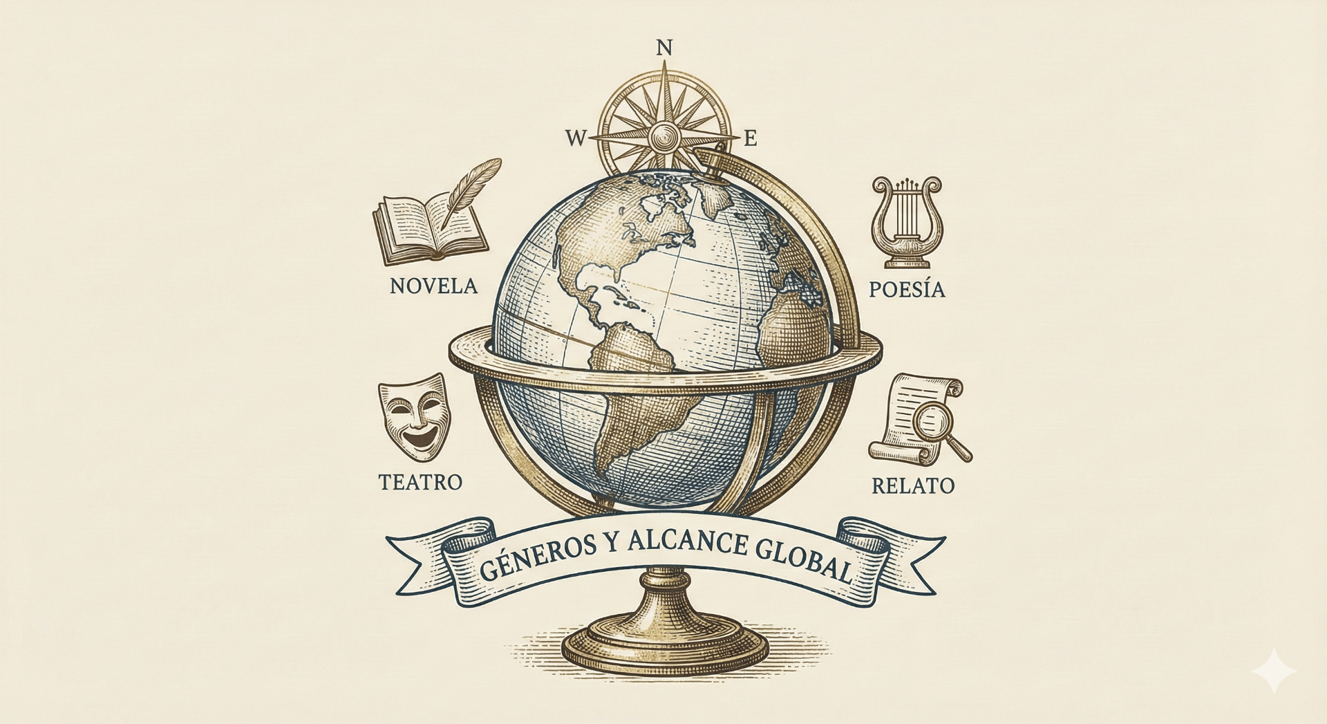 Distribución de concursos literarios por género y alcance global