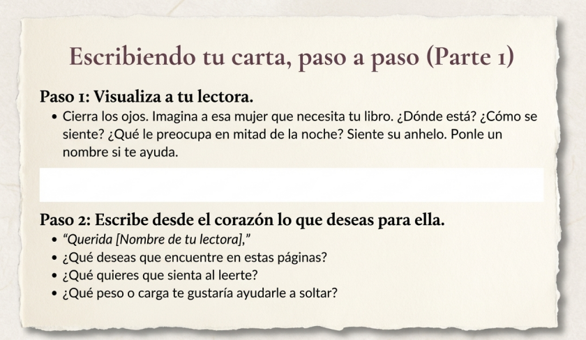 Escribiendo tu carta al futuro lector, paso a paso (Parte 1)