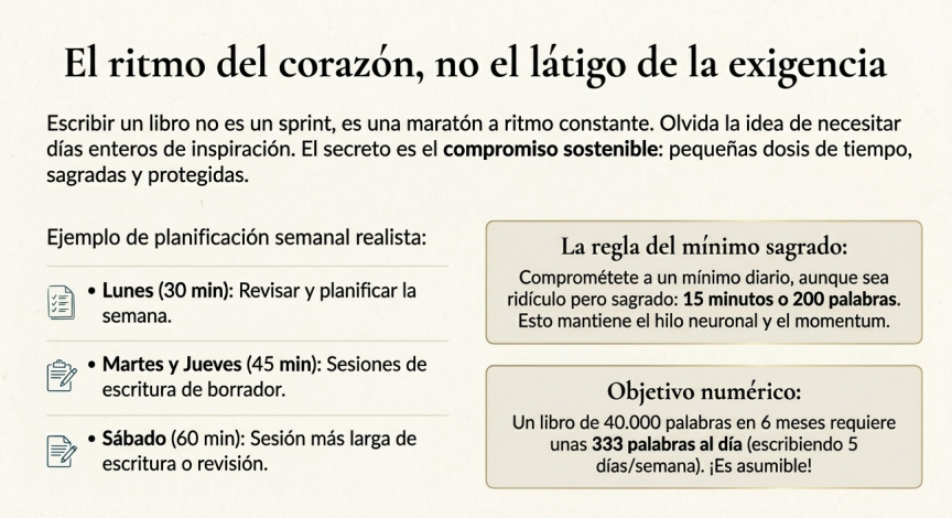 Infografía del ritual mínimo sagrado: el ritmo del corazón, no el látigo de la exigencia